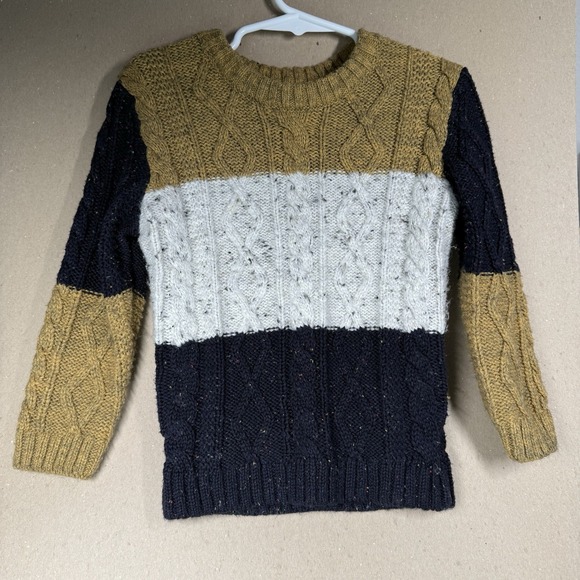 Marks and Spencer Other - Marks & Spencer Toddler Cable Knit Chunky Sweater Tri Color Neutral 2-3 Yrs